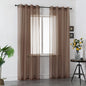 DUALIFE Chocoalate Brown Sheer Curtains 108 Inches Long Voile Panels Drapes Grommet Curtain Sheers for Living Room Transparent Bedroom Light Filtering Window Treatments 2 Panels 52x108 Inch Dark Brown