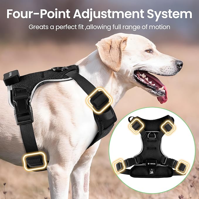 Light Up Dog Harness,No Pull Led Dog Harness Rechargeable, Reflective Lighted Safety Vest for Small Medium Large Dogs,High Visibility,4 Point Adjustable,Breathable Soft Mesh,Black,S-Mewly Pet