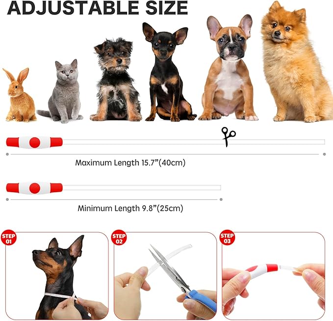 BSEEN Light Up Dog Collar - Rainproof LED Dog Collar Rechargeable - TPU Cuttable Glowing Puppy Collar for Small Dogs& Cats, High Visibility Safety Dog Lights for Night Walking (XS-Red 40cm)-Mewly Pet