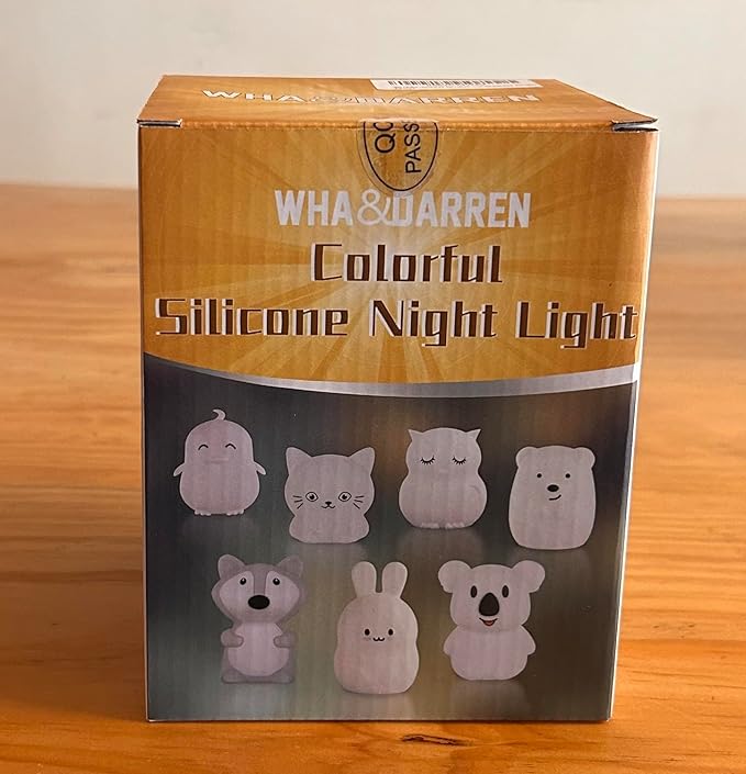 WHA&DARREN Penguin Night Light for Kids, Children Lamp Portable Rechargeable Silicone Baby Night Light, Remote Controlled Children's Animal Lamp Kawaii
