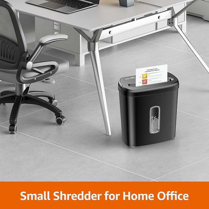 Amazon Basics 8-Sheet Cross Cut Paper Shredder and Credit Card Shredder - Black-Mewly Pet