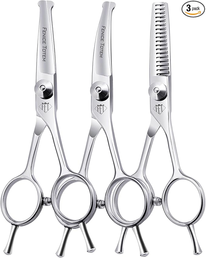 Dog Grooming Scissors: 3 in 1 Pet Shears Set Made Of Advanced Stainless Steel Alloy for Trimming Dogs Cats and Other Pets Face and Paws-Mewly Pet