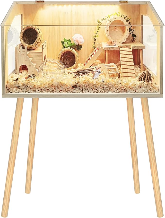 Prolee Hamster Cage with Legs, Guinea Pig Cages Chew Proof, Hamster House, Hamster Cages and Habitats, 24" L x 16" W x 40" H-Mewly Pet