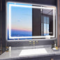 LED Bathroom Mirror 48"x 32",Front Lit and Backlit Bathroom Mirror with Lights,Stepless Dimmable,Anti-Fog, Shatter-Proof, Memory, 3 Colors Lighted Vanity Mirror (Horizontal/Vertical)