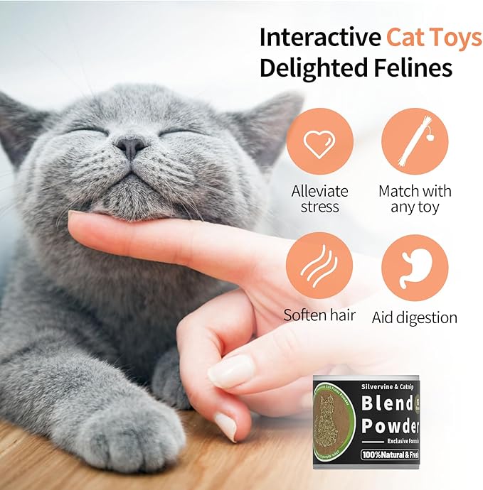 Catnip & Silvervine Powder – 15g Blend of Silver Vine Gall Fruit & Pure Catnip, Non-Addictive, Suitable for All Cat Ages, Multi-Play Use for Cat Toys, Scratchers & Protecting Furniture-Mewly Pet