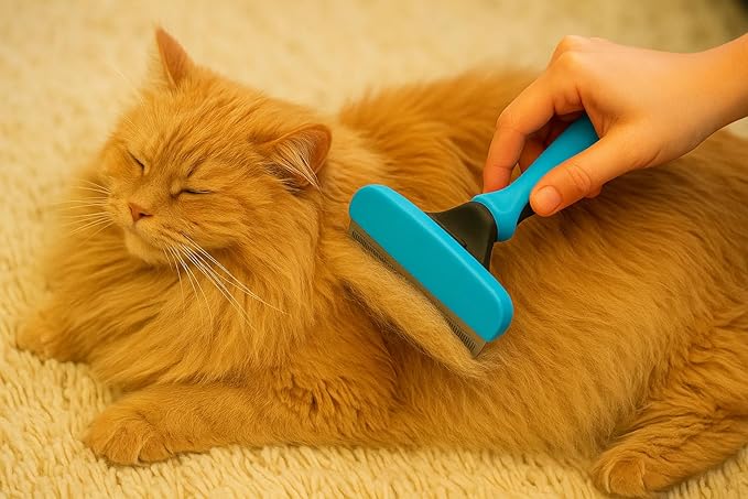Large Pet Grooming Brush - Deshedding Dematting Tool, Undercoat Deshedding for Dogs & Cats, Extra-Wide and Curved Grooming Brush & Deshedder Comb for Long Hair, Reduces Shedding-Mewly Pet