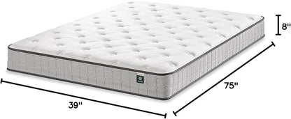 ZINUS 8 Inch Comfort Support Cooling Gel Hybrid Mattress, Twin, Tight Top Innerspring Mattress, Motion Isolating Pocket Springs, Mattress in A Box