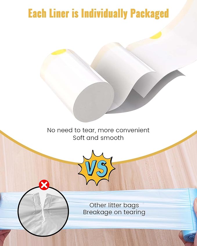 KONE Cat Litter Box Liners, 30 Count Jumbo Extra Durable Large Drawstring Kitty Litter Pan Bags Cat Waste Litter Bags Pet Cat Supplies 36" x 18"-Mewly Pet