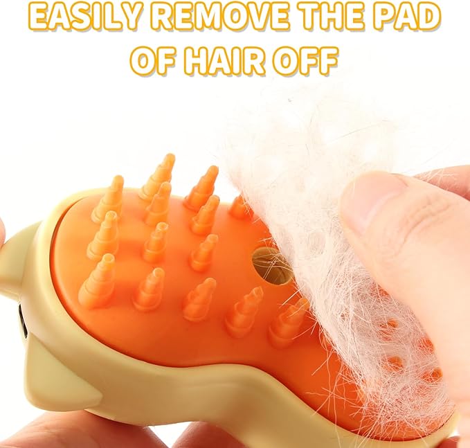Rechargeable 3in1 Self-Cleaning Cat & Dog Deshedding Brush with 2 Gears for Long & Short Hair - Yellow-Mewly Pet