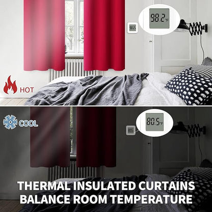BGment Room Darkening Curtains 84 Inches Long - Grommet Thermal Insulated Drapes Window Treatment Curtains for Bedroom, 2 Panels, 42 x 84 Inch, Red