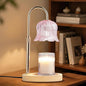 Candle Warmer Lamp with Timer: Flower Shape Wax Lamp Candles No Flame Home Decor Pink Candles Warming Lights