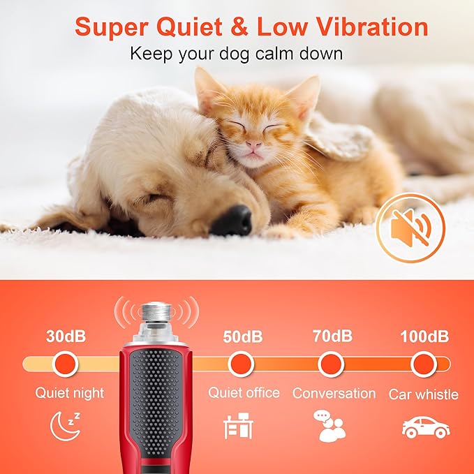Dog Nail Grinder 7-Speed & 360° LED Light, Professional Pet Nail Grinder for Dogs and Cats, Electric Dog Nail Trimmer Painless Paws Grooming & Smoothing Tool for Large Medium Small Dogs Cats Pets-Mewly Pet