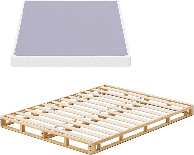 ZINUS Edgar 4 Inch Bamboo Box Spring, Mattress Foundation, Sturdy Bamboo Structure, Low Profile, Easy Assembly, King