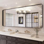 ISKM Black Framed Mirror for Wall 84"x 32", Large Bathroom Mirror Anti-Rust, Tempered Glass, Rounded Rectangle Mirror(Horizontal/Vertical)