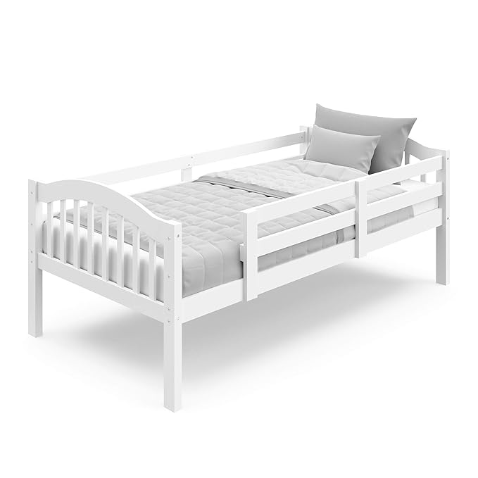 Storkcraft Long Horn Twin-Over-Twin Bunk Bed (White) - GREENGUARD Gold Certified, Converts to 2 Individual Twin Beds