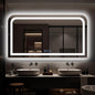 LED Bathroom Mirror, 55"x 30" LED Mirror with Lights for Bathroom, Lighted Vanity Mirrors for Wall, Anti-Fog, Dimmable, Tempered Glass, Memory Function, 3 Colors, Safe Use (White)