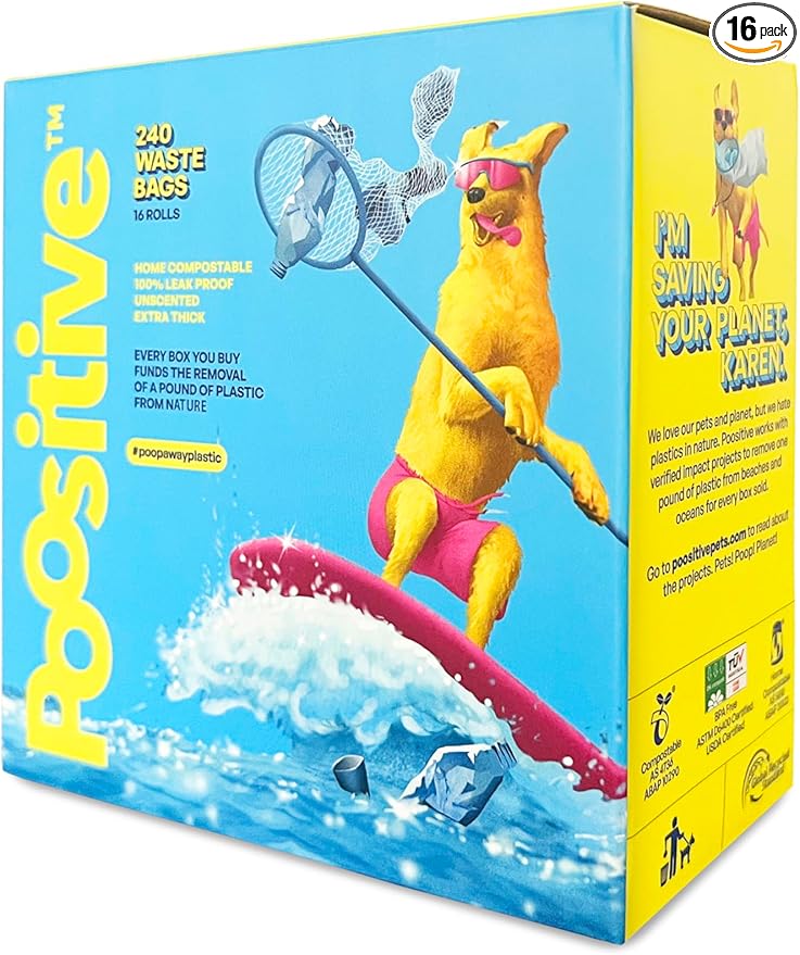 100% Certified Home Compostable Dog Poop Bags - ASTM D6400 & AS 5810 Compliant Dog Waste Bags, 240 bags, 16 rolls, unscented-Mewly Pet