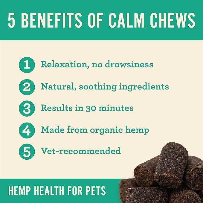 Hemp Well Calm Cat Soft Chews - Anxiety & Stress Relief Formula, Organic Ingredients, Soothes & Relaxes, Improves Behavior, 60 Count-Mewly Pet