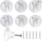 6 Pack 1.5" Ceramics Safari Nursery Kids Animal Unique Cute Cabinet Decorative Dresser Drawer knobs pulls (Deer)