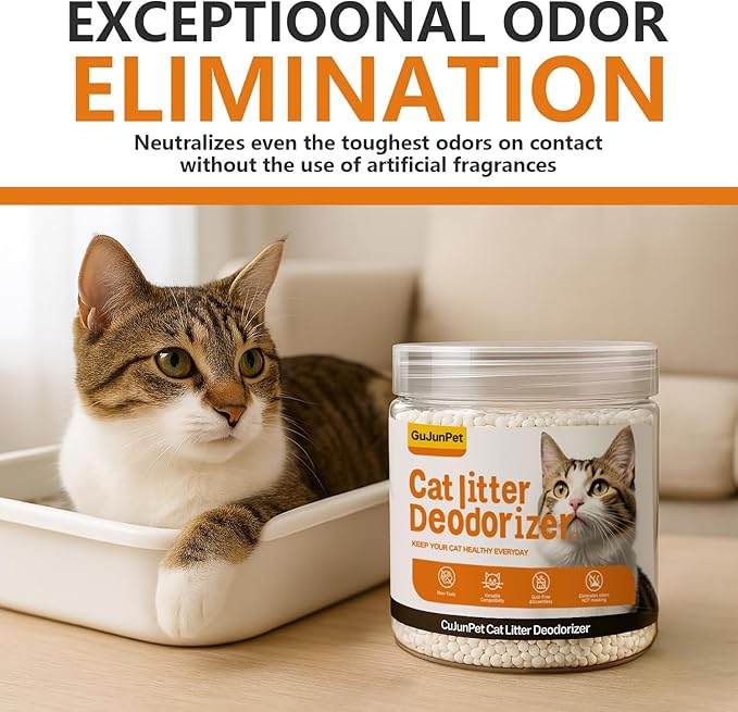 Cat Litter Deodorizer - Advanced Fragrance-Free Odor Control for Sensitive Cats - Reduces Scooping, Extends Litter Use - Hypoallergenic Formula Ideal for Multi-Cat Homes-Mewly Pet