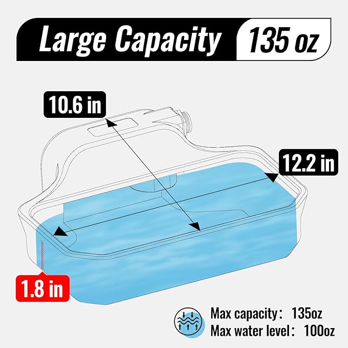 135OZ Automatic Water Dispenser for Large Dogs Patented Outdoor Dog Water Bowl Dispenser Automatic Dog Feeder Fit 3/4'' GHT Faucet Dog Waterer Include Water Hose Extra-Large Drinking Area-Mewly Pet