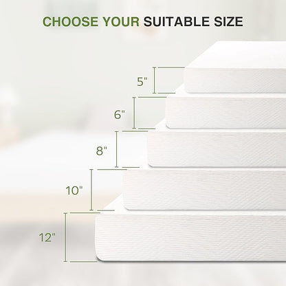 Twin Mattress in a Box, 5 inch Mattresses Made in USA for Kids Bed Single Size Daybed Individual Bunk, Memory Foam Medium Firm,