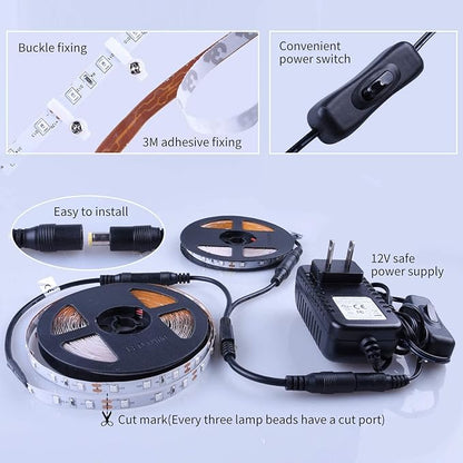 40 Foot Led Black Light Strip Kit, 720 Units Led, 12V Flexible Blacklight Fixtures, Non-Waterproof