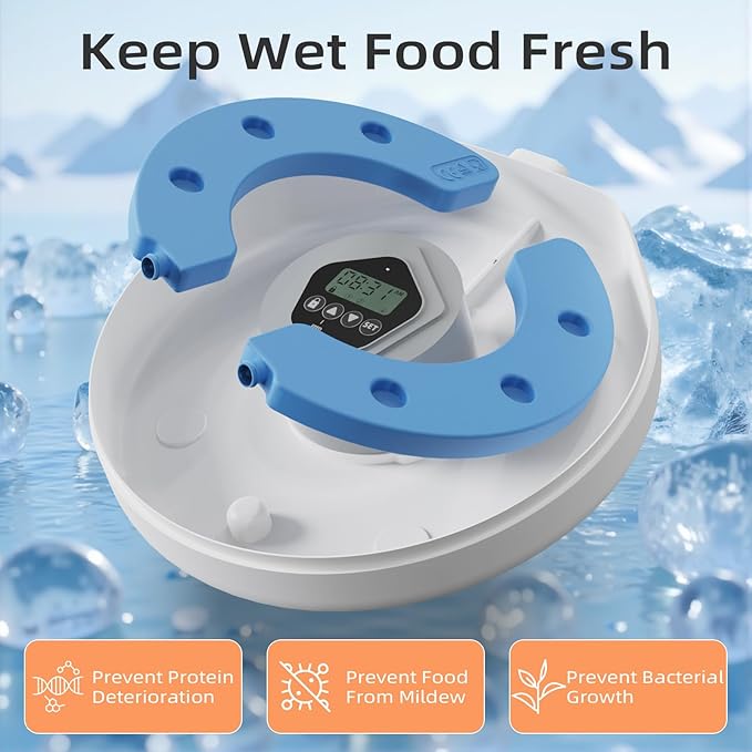Pet Feeder Ice Tray Accessory – Freeze & Insert to Keep Pet Food Fresh & Cool, Extends Freshness in Automatic Feeders-Mewly Pet