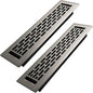 2x12 Inches 2 Pack Heavy Duty Walkable Floor Register - Easy Adjust Air Supply Lever Decorative Floor Vent Covers - Boston Design Vent Covers for Home - Satin Nickel