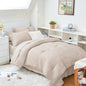 HYMOKEGE Beige Twin XL Comforter Set Seersucker 5 Pieces, All Season Luxury Bed in a Bag for Bedroom, Bedding Set with Comforter, Sheets, Pillowcase & Sham