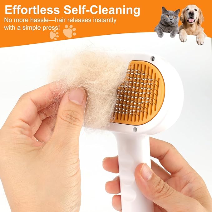 Pet Steam Brush for Dog & Cat – 3-in-1 Spray Hair Removal Comb – Steam for Shedding & Grooming – Water Brush for Long & Short Haired Pets – Spritz Defur Comb – Includes Waterless Shampoo-Mewly Pet