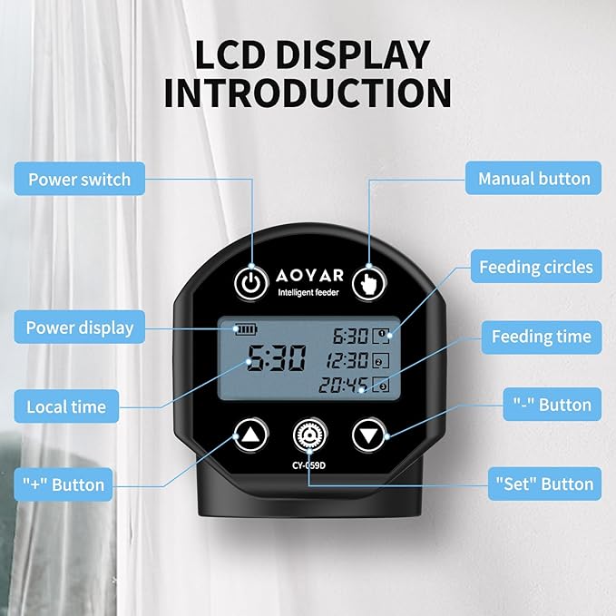 Automatic Fish Feeder Dispenser for Aquarium: Rechargeable Auto Feeders for Tank Turtle Pond Betta - 200ml Smart Food Feeding Timer Dispensers for Flake Pellet Vacation Weekend-Mewly Pet