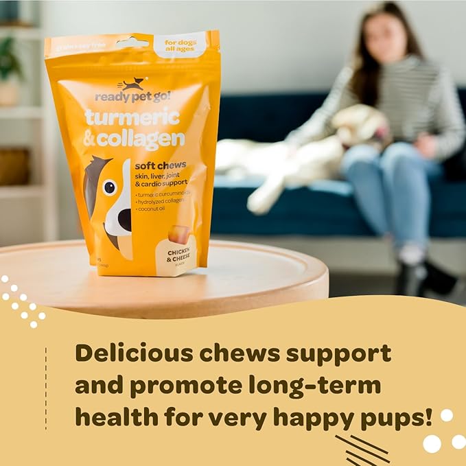 Turmeric for Dogs Soft Chews | Hip and Joint Chews for Dogs Comfort & Mobility with Collagen for Dogs | Dog Joint Supplement for All Ages Breeds & Sizes | NASC Certified & Made in The USA | 90 Chews-Mewly Pet