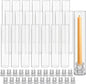 24 Set Christmas Glass Hurricane Candle Holders 12.6" Open Ended Glass Candleholder Tube Shape Bottomless and 2.2" Taper Clear Candlestick Holders for Wedding Party Table Centerpiece (Clear)