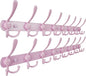Dseap Coat Rack Wall Mount - 38” Long 10-Tri-Hooks Heavy Duty Coat Hanger Rail Wall Hooks for Hanging Coats Hats Clothing Clothes Purse Mudroom Entryway, Pink, Pack of 2