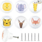 6 Pack 1.5" Kids Unique Cute Nursery Animal Lion Cabinet Dresser Drawer Knobs Handles Pulls