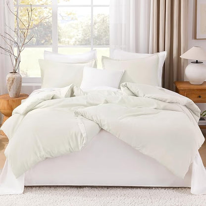 Litanika Twin XL Comforter Set Ivory - 2 Pieces Extra Long Bed Set for College Dorm, All Season Bedding Set for Girls and Boys