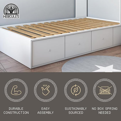 Hercules Xtreme Bed Support Slats, Heavy-Duty Solid Pine Wood Bunkie Board, Full Size