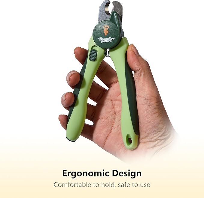 Professional-Grade Nail Clippers for Dogs Nail Trimmer with Safety Guard and Nail File - Nail Clippers for Large Dogs - Dog Nail Clipper Toenail Clippers (Green, Medium-Large (LED))-Mewly Pet