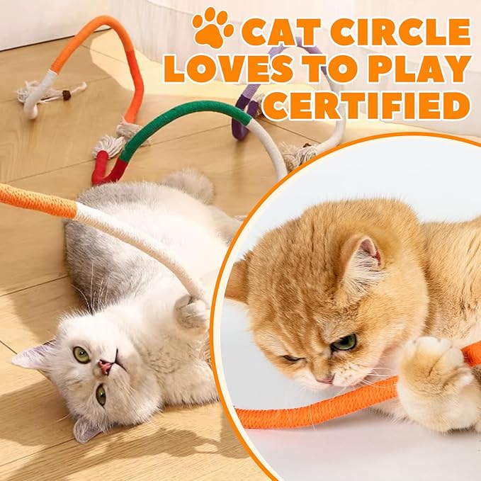 Cat Chew Ropes 3 Pack with Natural Catnip, Interactive Catnip Toys for Indoor Cats, Safe Teeth Cleaning Kitten Rope Toy, Durable Cat Kicker Chew Toy for All Breeds-Mewly Pet