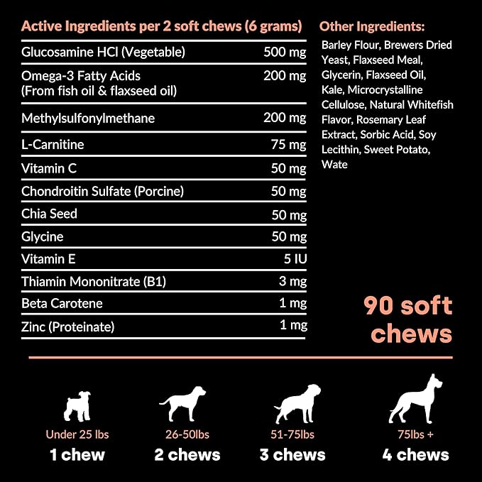 Joint & Recovery | 2-in-1 Joint & Muscle Chews. Help Reduce Pain & Increase Daily Activity. Helps with Arthritis and Pain Prevention. Tasty Trout Flavor.-Mewly Pet