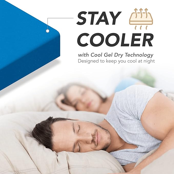 DynastyMattress RV Short King Mattress 8-Inch CoolBreeze Medium-FirmGel Memory-Foam Mattress for RV Bed, Camper, Pop Up and Trailer