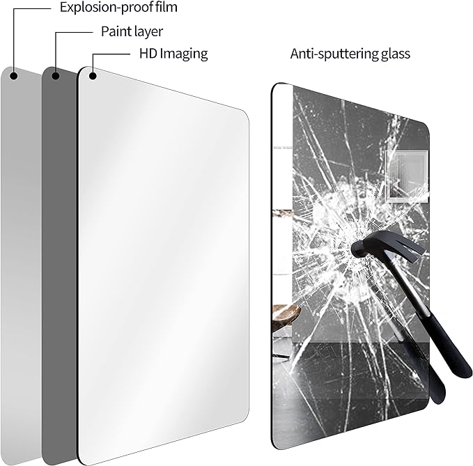 24"x36" Brushed Titanium Metal Framed Rounded Rectangle Mirror, Dark Grayish Brown Wall Mounted Mirrors for Bathroom Entryway Vanity Living Room Bedroom, Vertical or Horizontal