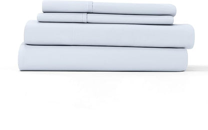 Linen Market Double-Brushed Microfiber Twin XL Sheet Set 3 Piece – Oeko-TEX Certified Ultra Soft & Wrinkle-Free - 16" Deep Pocket Sheets - Easy Care Twin XL Size - Light Blue