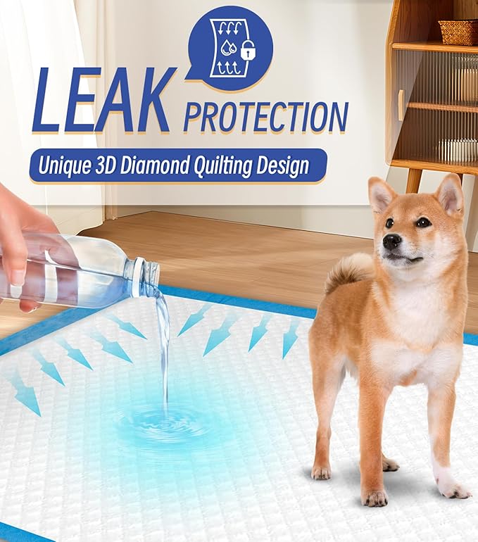 Large Puppy Pee Pads 22x36 Inch 100-Pack | Extra Absorbent Potty Training Pads for Dogs | Leakproof Quick-Dry & Odor Blocking Pet Housebreaking Supplies-Mewly Pet