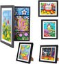 Kids Artwork Frames Changeable - Front Opening Holds 150, Children Art Projects, 10x12.5 Picture Frame for Display, With Storage (Black)