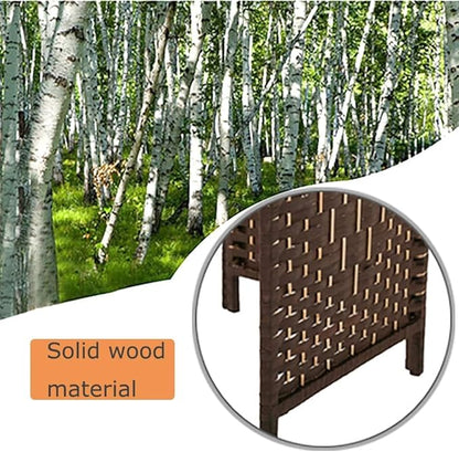FDW Room Divider 4 Panel Room Screen Divider Wooden Screen Folding Portable Partition Screens Wood with Removable Storage Shelves Color,Brown