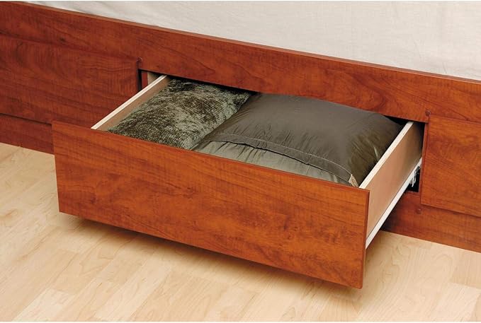 Prepac Mate's Queen 6-Drawer Minimalist Platform Storage Bed, Contemporary Queen Bed with Drawers 81.5" L x 63" W x 18.75" H, Black, BBQ-6200-3K