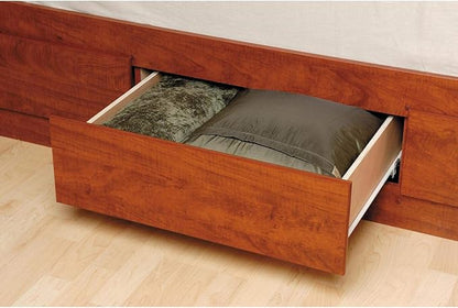 Prepac Mate's Queen 6-Drawer Minimalist Platform Storage Bed, Contemporary Queen Bed with Drawers 81.5" L x 63" W x 18.75" H, Black, BBQ-6200-3K