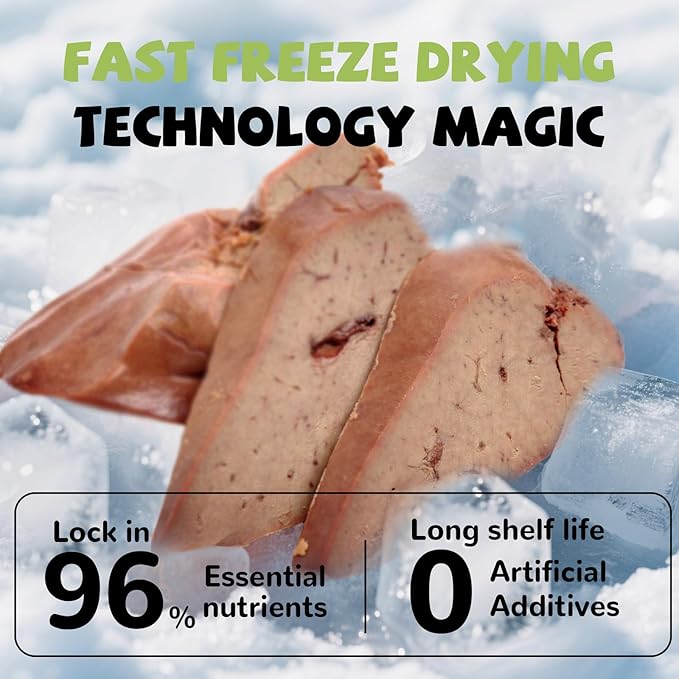 Freeze Dried Chicken Liver Pet Treats, High Protein Freeze-Dried Pet Food for Dogs, Cats, Fresh Ingredient Snacks, 4.6 oz, Rawhide Free&Grain Free-Mewly Pet